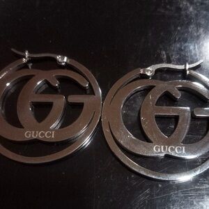 Designer Inspired Logo Hoop Earrings